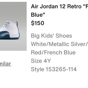 Jordan Retro 12 Kids' Sneakers - White and Blue